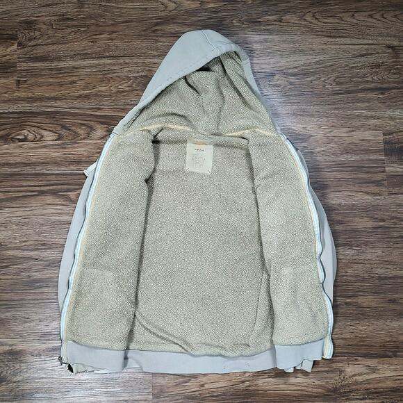 Timberland tan Sherpa lined streetwear casual full zip jacket mens Large - Picture 2 of 12